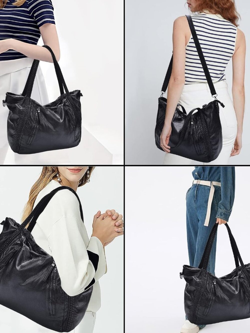 Large Purses for Women Slouchy Oversized Bag Extra Big Handbag Multi-pockets Hob - Picture 2 of 9
